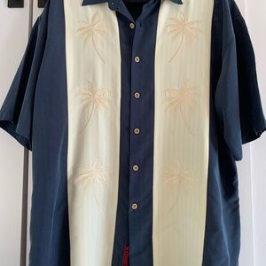 Bamboo Cay Palm Tree Embroidered Hawaiian Shirt Large